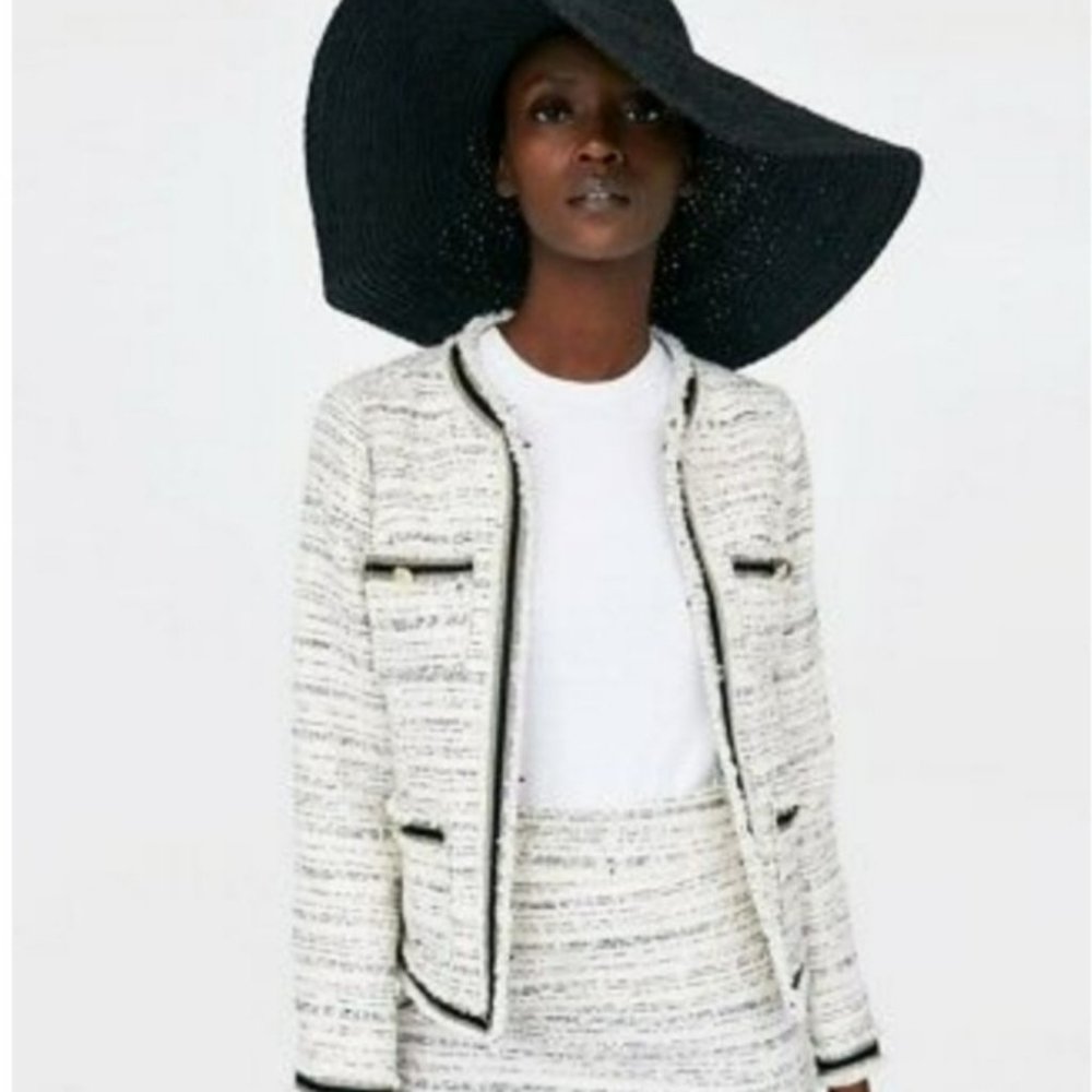 💥Blogger Fave💥Zara Flecked Blazer with black piping